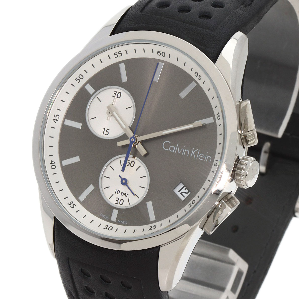 Calvin Klein Round face Watches K5A371 Stainless Steel/Leather mens