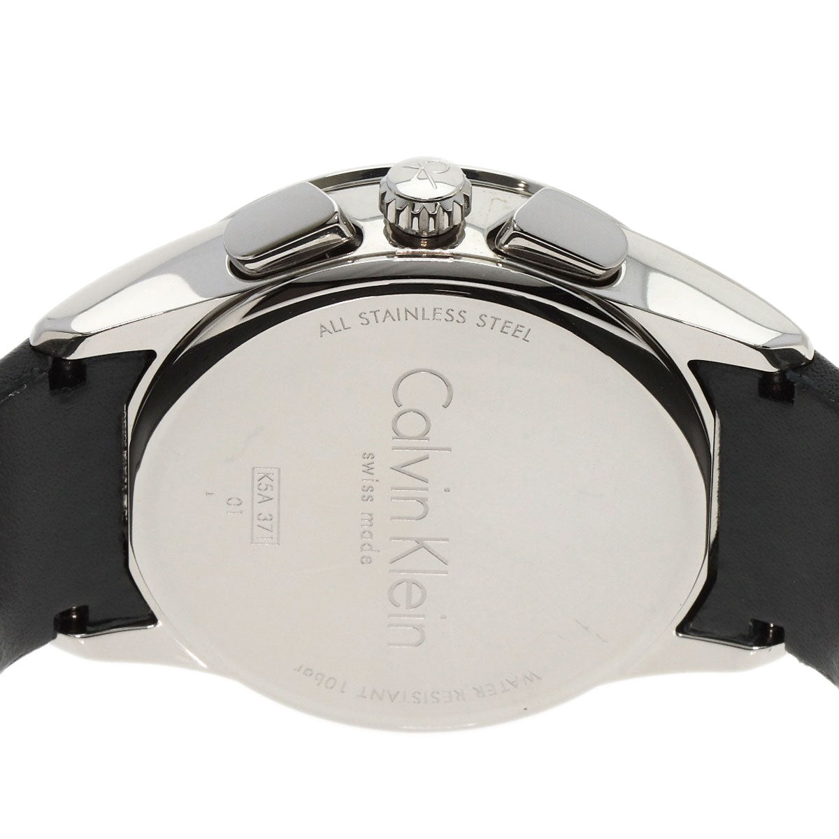 Calvin Klein Round face Watches K5A371 Stainless Steel/Leather mens