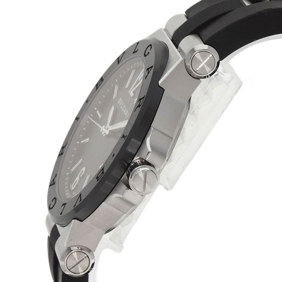 BVLGARI Diagono Date Ceramic Watches DG42SC Stainless Steel/Rubber mens
