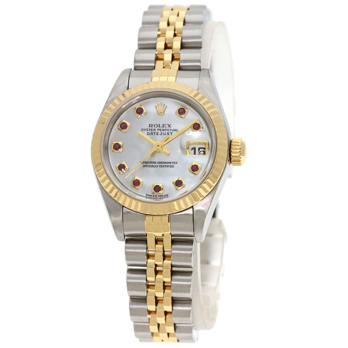 ROLEX Datejust 10P Ruby Watches 79173NGR Stainless Steel/SSxK18YG Ladies