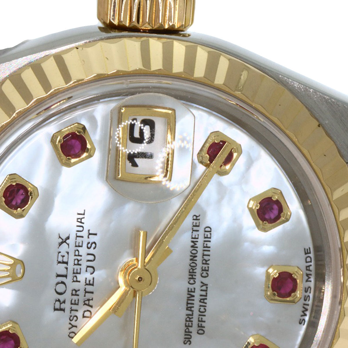 ROLEX Datejust 10P Ruby Watches 79173NGR Stainless Steel/SSxK18YG Ladies