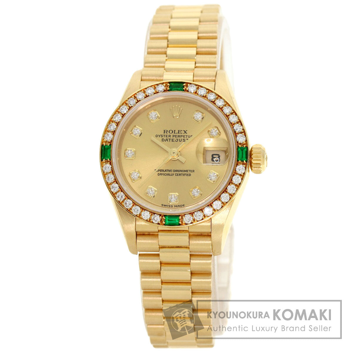 ROLEX Datejust 10P Bezel Diamond 4P Emerald Watches 79078G K18 Yellow Gold/18K Yellow Gold Ladies