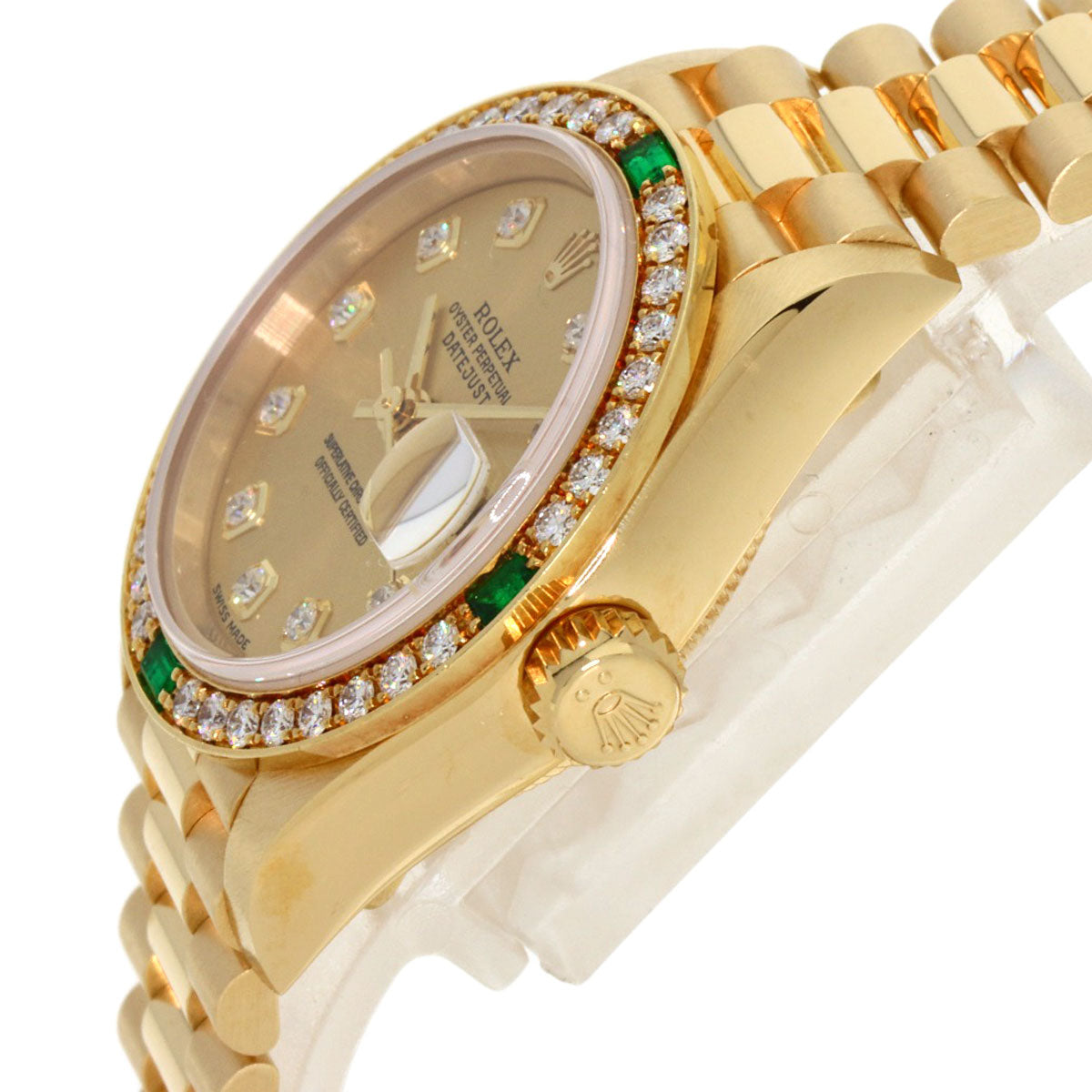 ROLEX Datejust 10P Bezel Diamond 4P Emerald Watches 79078G K18 Yellow Gold/18K Yellow Gold Ladies