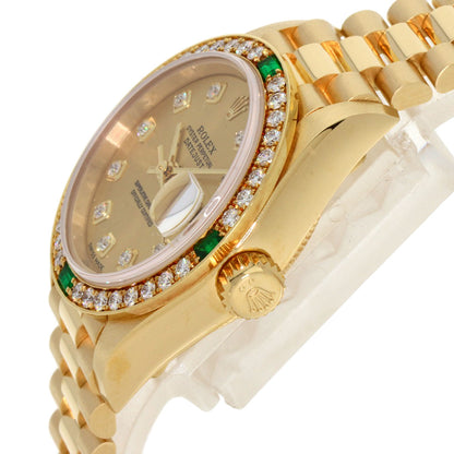 ROLEX Datejust 10P Bezel Diamond 4P Emerald Watches 79078G K18 Yellow Gold/18K Yellow Gold Ladies