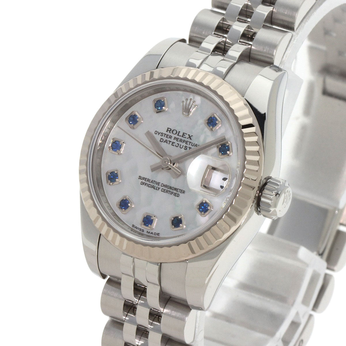 ROLEX Datejust 10P Sapphire Watches 179174NGS Stainless Steel/Stainless Steel Ladies
