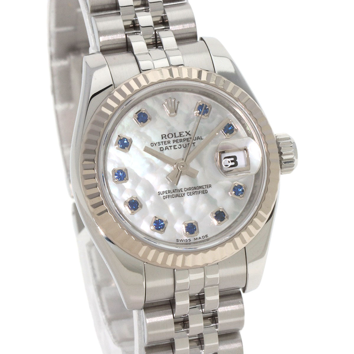 ROLEX Datejust 10P Sapphire Watches 179174NGS Stainless Steel/Stainless Steel Ladies