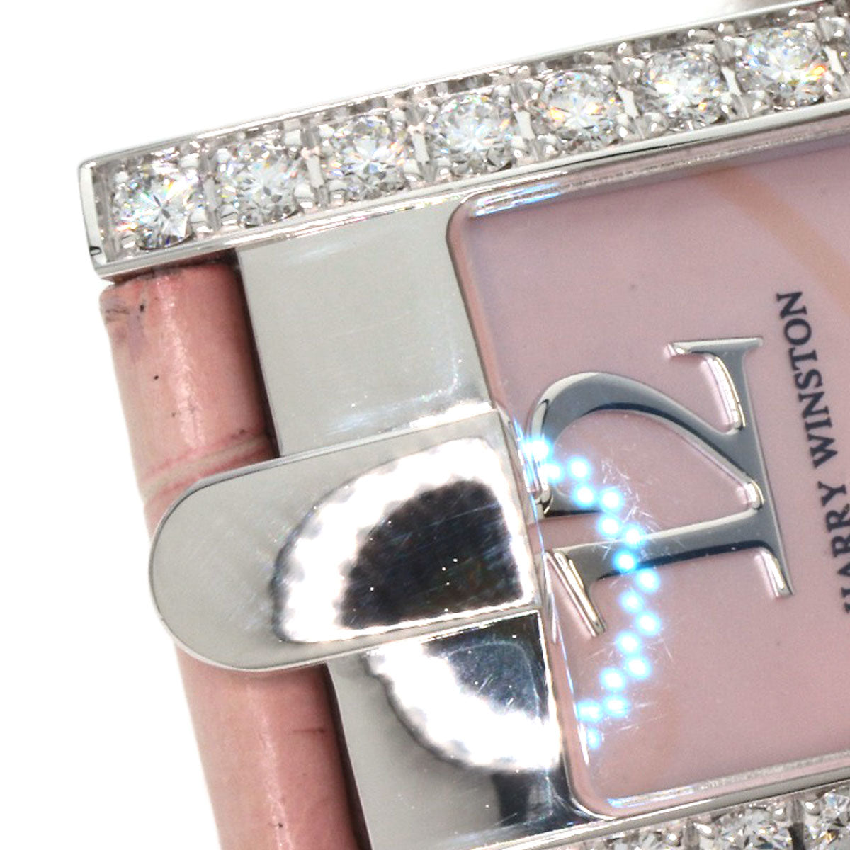 HARRY WINSTON Avenue C Watches 330LQW K18 White Gold/Leather Ladies