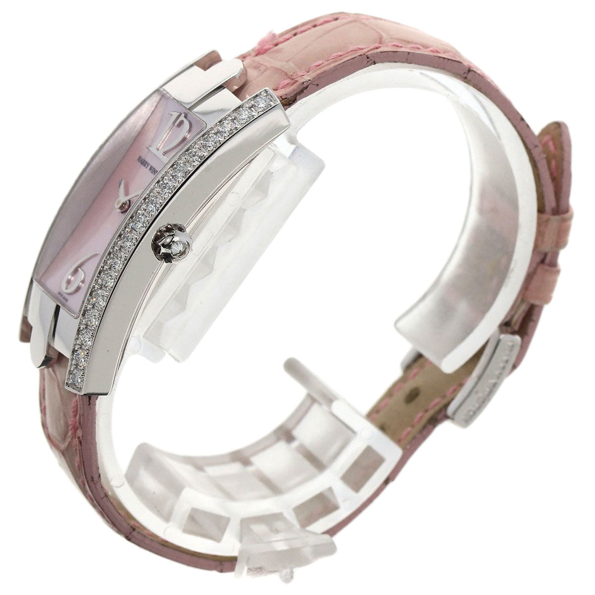 HARRY WINSTON Avenue C Watches 330LQW K18 White Gold/Leather Ladies