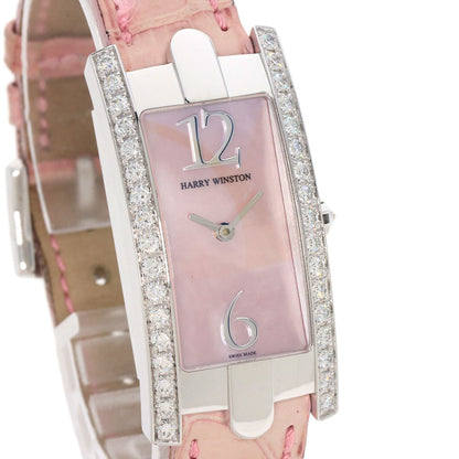 HARRY WINSTON Avenue C Watches 330LQW K18 White Gold/Leather Ladies