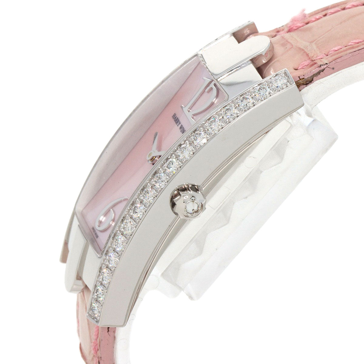 HARRY WINSTON Avenue C Watches 330LQW K18 White Gold/Leather Ladies