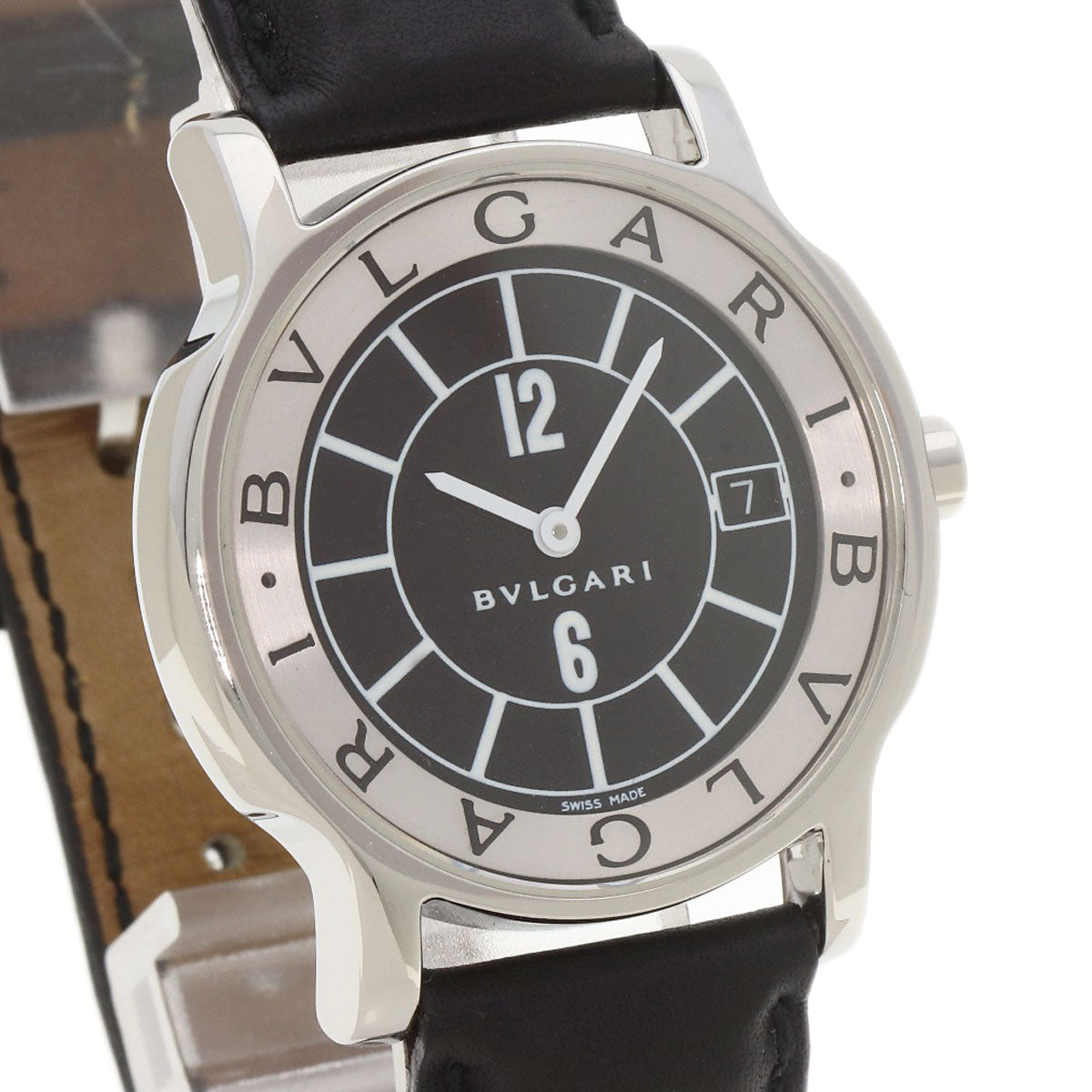 BVLGARI Solo tempo Watches ST35 Stainless Steel/Leather mens