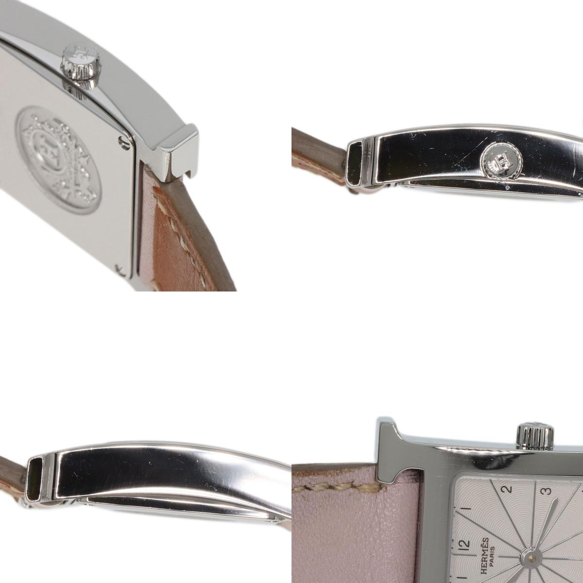 HERMES H watch Watches HH1.210 Stainless Steel/Leather Ladies