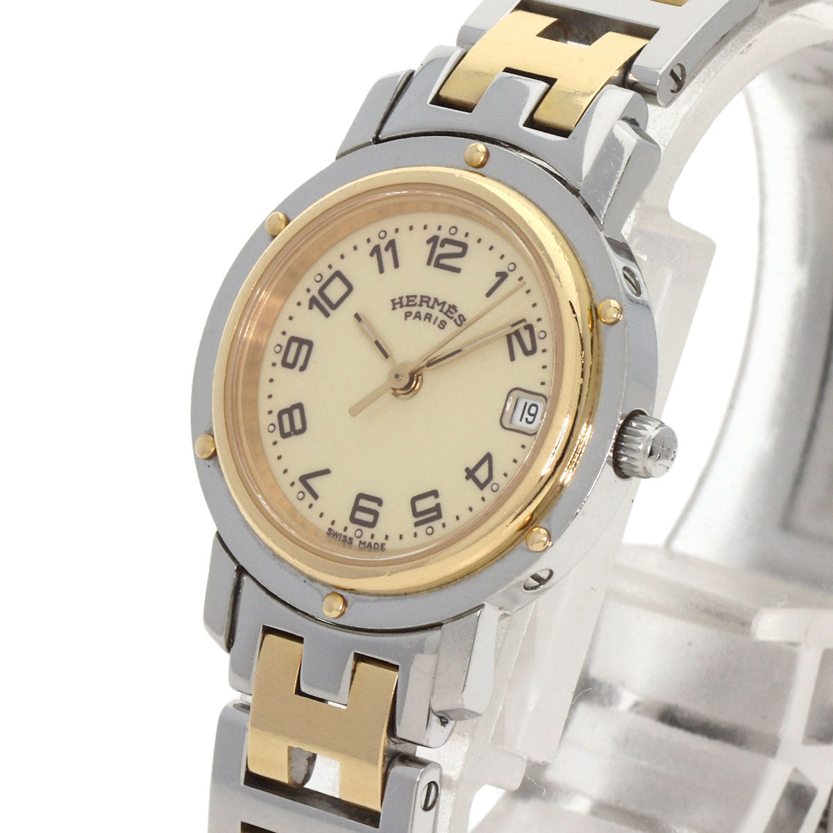 HERMES Clipper Watches CL4.220 Stainless Steel/SSxGP Ladies