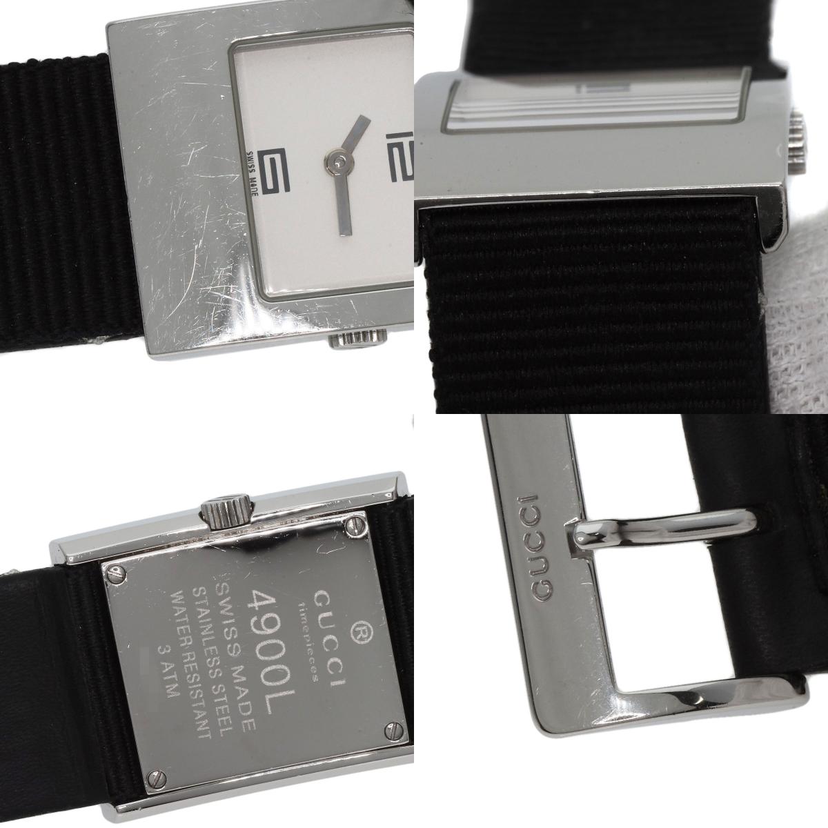 GUCCI Square face Watches 4900L Stainless Steel/Leather Ladies