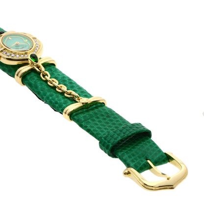 SEIKO CREDOR BezelDiamond Maker Complete Watches 1E70-3200 K18 Yellow Gold/Leather Ladies