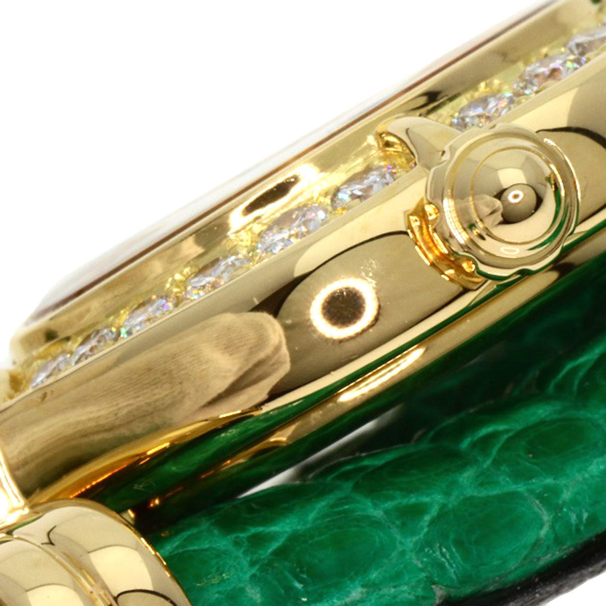 SEIKO CREDOR BezelDiamond Maker Complete Watches 1E70-3200 K18 Yellow Gold/Leather Ladies