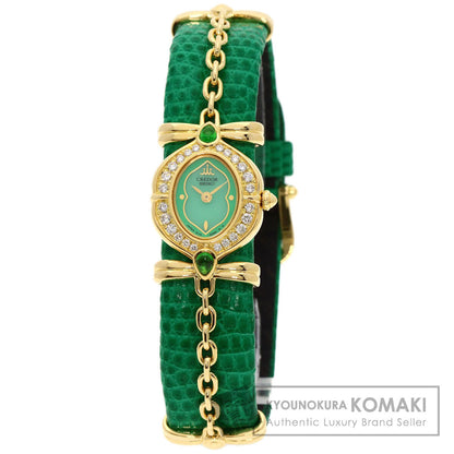SEIKO CREDOR BezelDiamond Maker Complete Watches 1E70-3200 K18 Yellow Gold/Leather Ladies