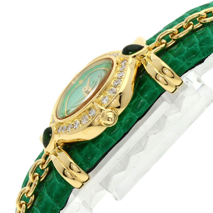 SEIKO CREDOR BezelDiamond Maker Complete Watches 1E70-3200 K18 Yellow Gold/Leather Ladies
