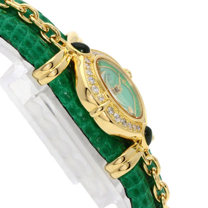 SEIKO CREDOR BezelDiamond Maker Complete Watches 1E70-3200 K18 Yellow Gold/Leather Ladies