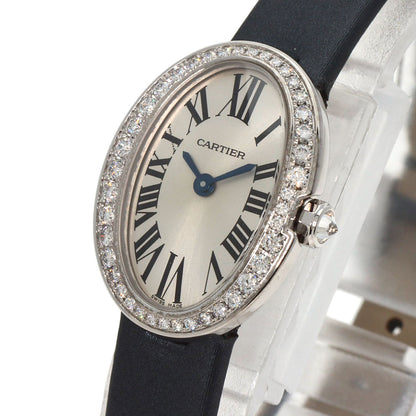 CARTIER Mini Baignoire Maker Complete Watches WB520027 K18 White Gold/Leather Ladies