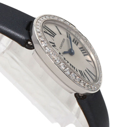 CARTIER Mini Baignoire Maker Complete Watches WB520027 K18 White Gold/Leather Ladies