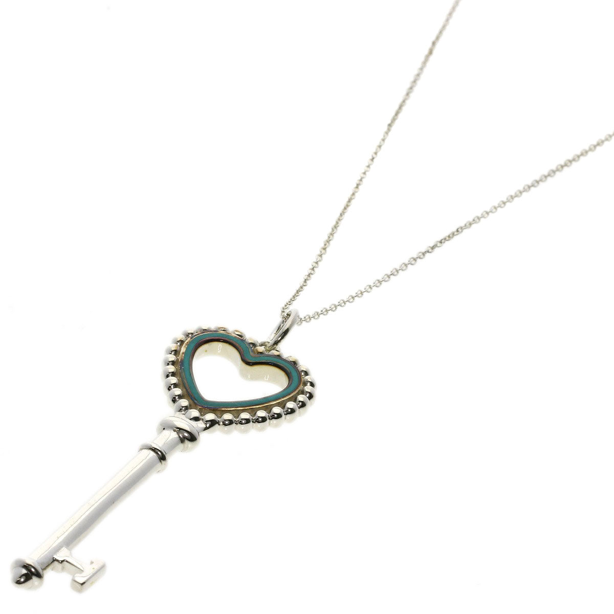 TIFFANY&Co.   Necklace Beads Heart Key Silver Ladies