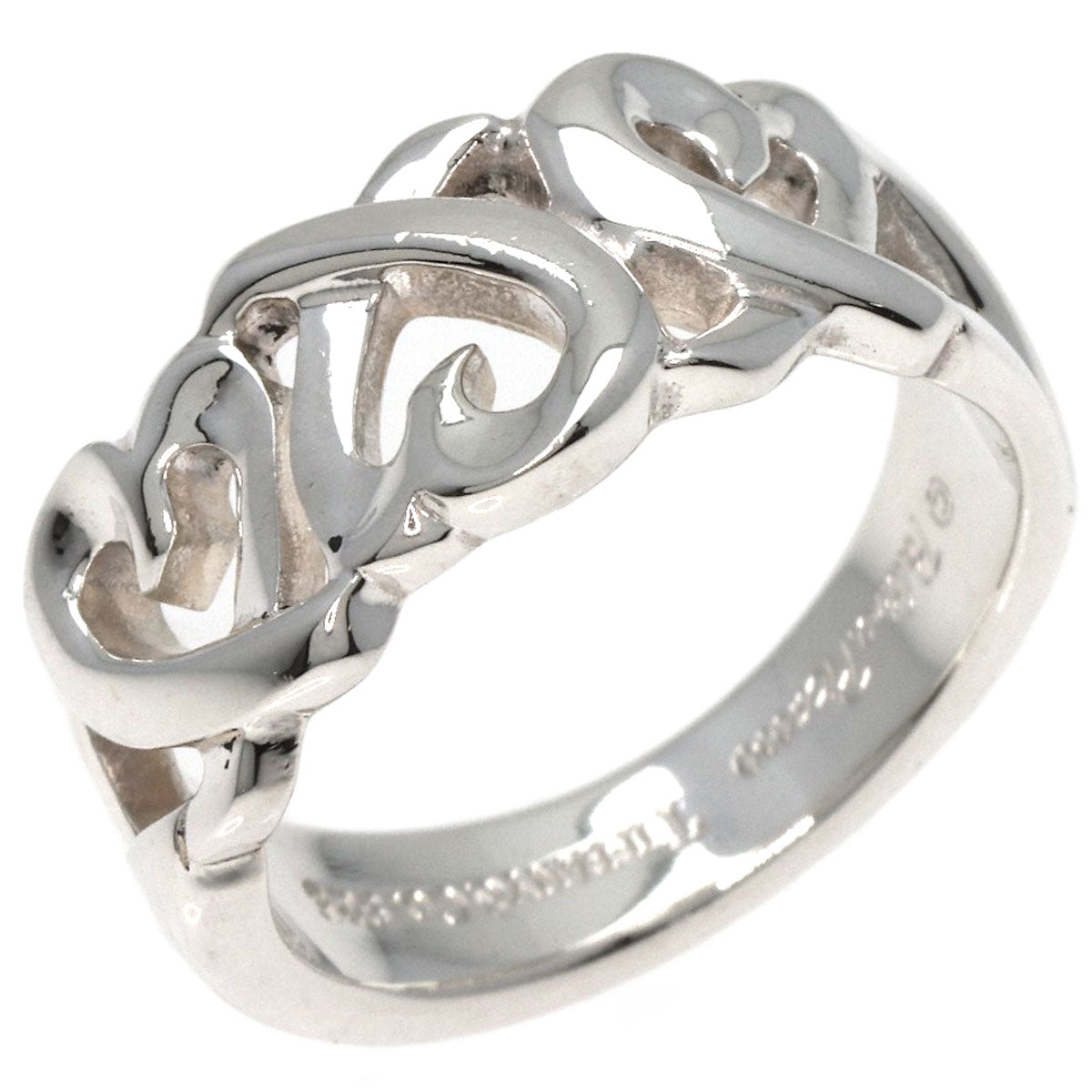 TIFFANY&Co.   Ring Triple rubbing heart Silver Ladies