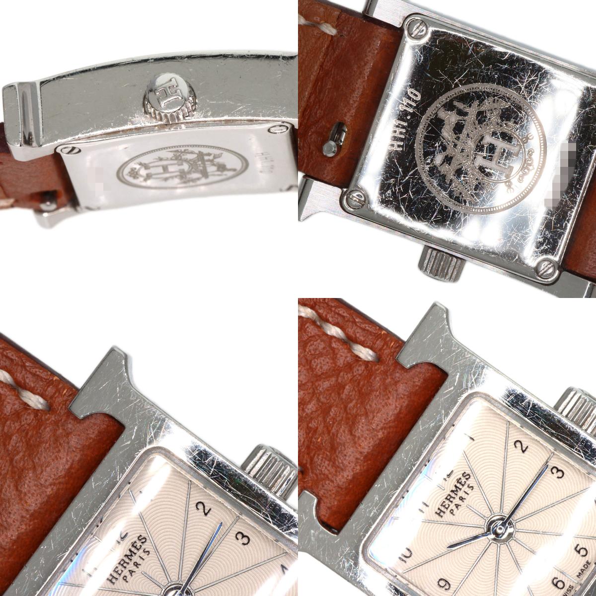 HERMES H watch mini Watches HH1.110 Stainless Steel/Leather Ladies
