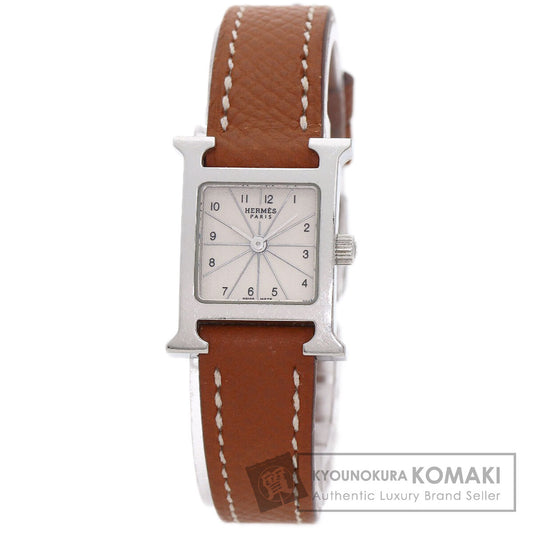 HERMES H watch mini Watches HH1.110 Stainless Steel/Leather Ladies