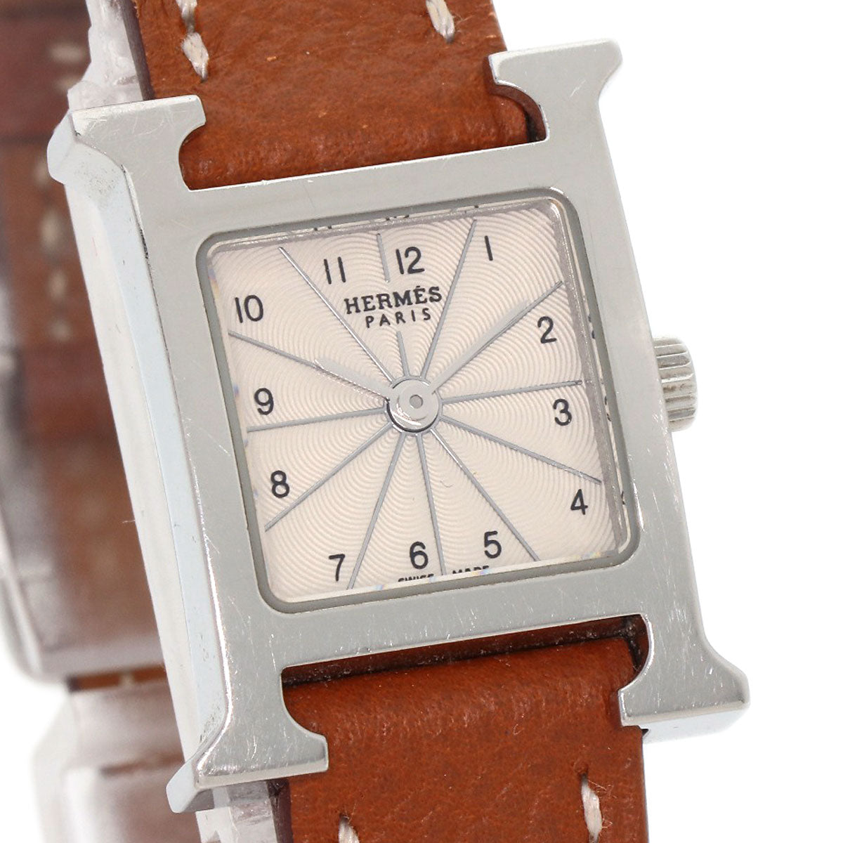 HERMES H watch mini Watches HH1.110 Stainless Steel/Leather Ladies