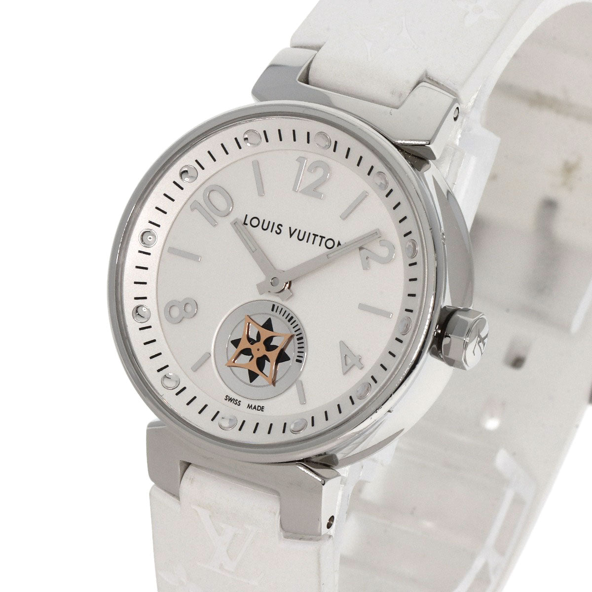 LOUIS VUITTON Tambour Moon Star Watches Q8J10 Stainless Steel/Rubber Ladies