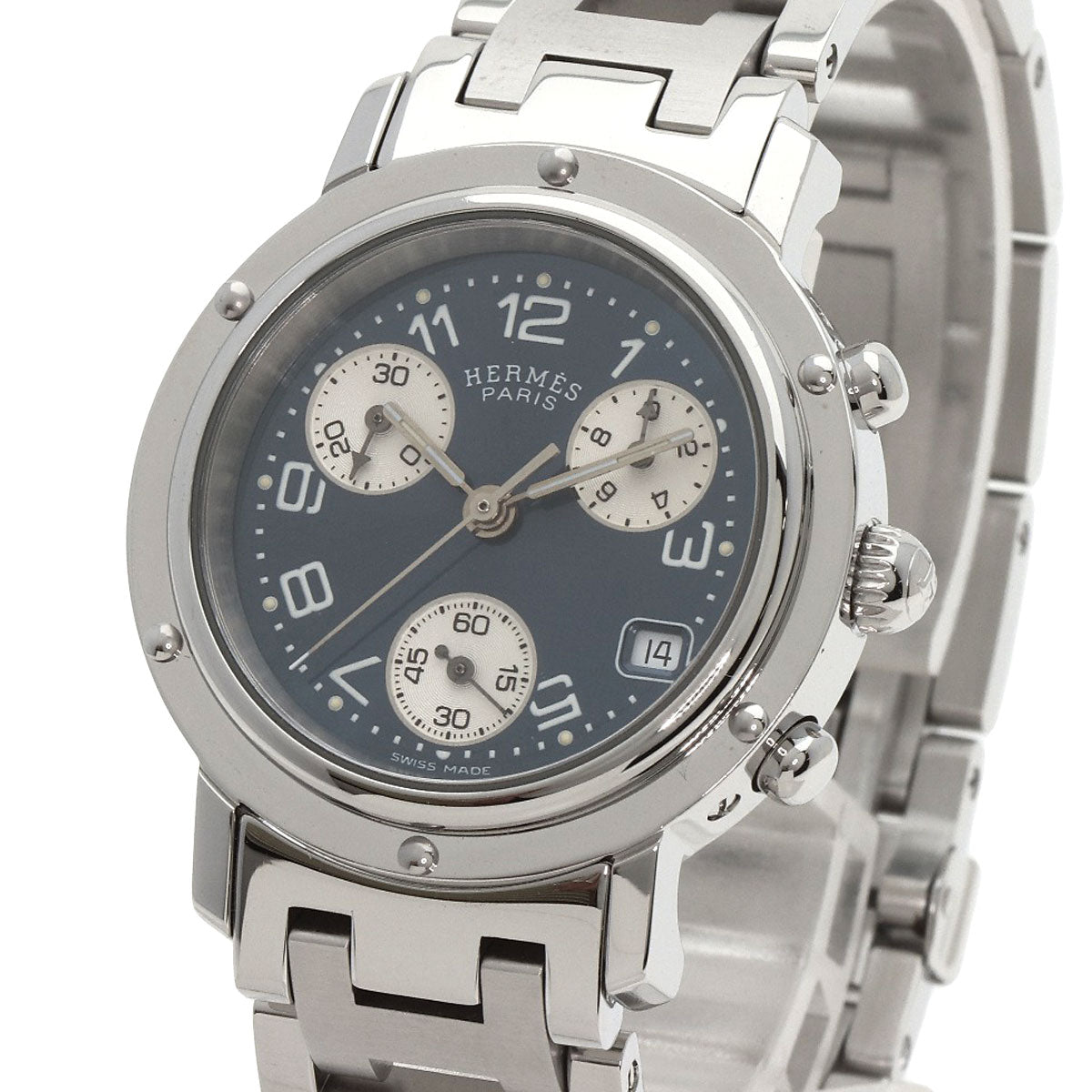 HERMES Clipper Chronograph Watches CL1.310 Stainless Steel/Stainless Steel Ladies