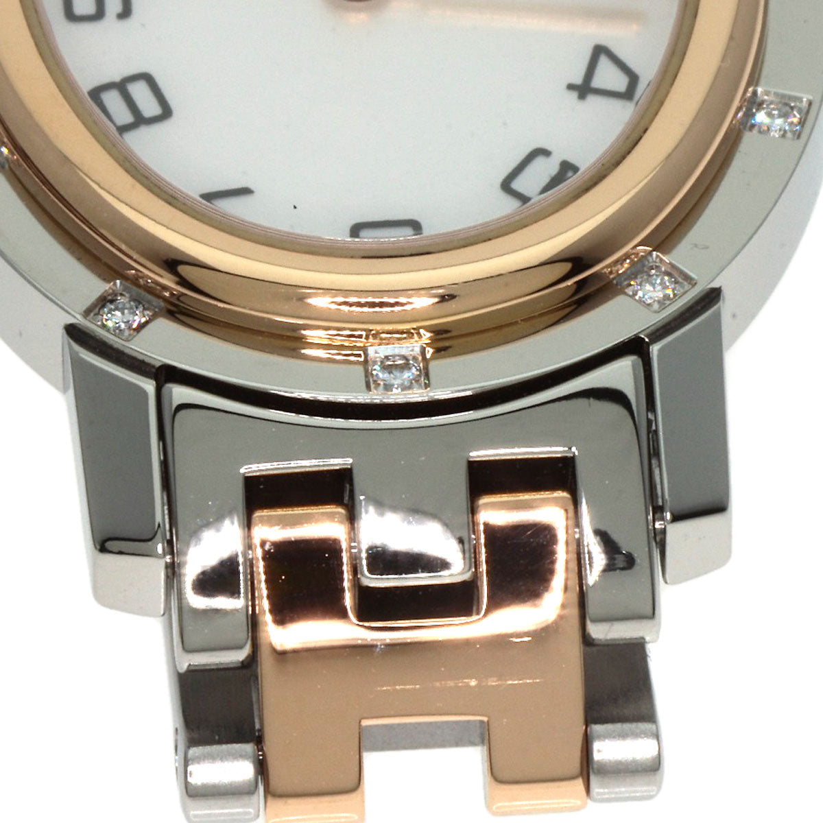 HERMES Clipper oval Watches CO1.222 Stainless Steel/SSxPGP Ladies