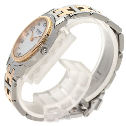 HERMES Clipper oval Watches CO1.222 Stainless Steel/SSxPGP Ladies