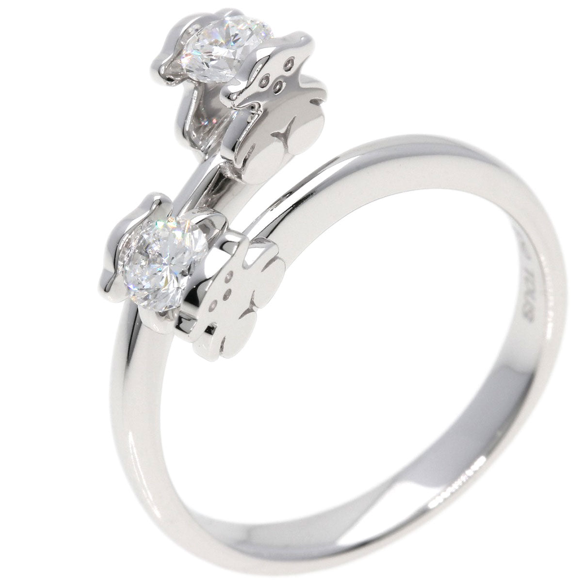 TOUS   Ring Diamond Bear Motif K18 White Gold Ladies