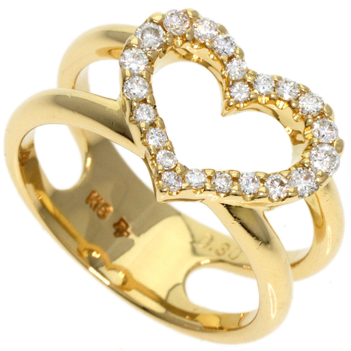 Ponte Vecchio   Ring Heart Diamond K18 Yellow Gold Ladies