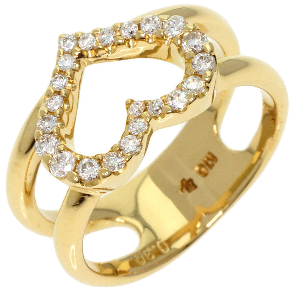 Ponte Vecchio   Ring Heart Diamond K18 Yellow Gold Ladies