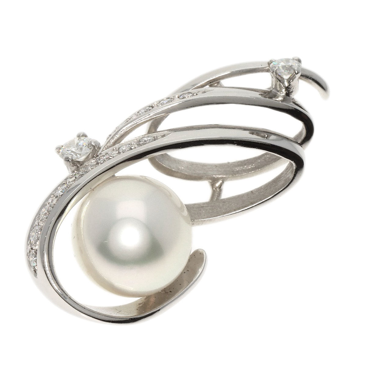 MITSUO KAJI Pearl Pearl Diamond Pendant top Platinum PT900 Ladies [Used]