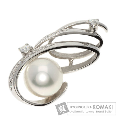 MITSUO KAJI Pearl Pearl Diamond Pendant top Platinum PT900 Ladies [Used]