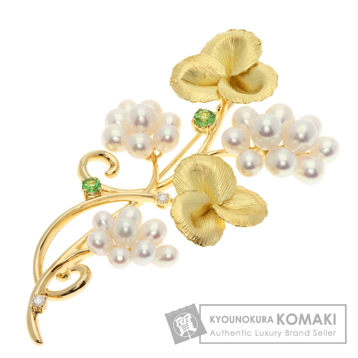 TASAKI   Brooch Freshwater Pearl Pearl Diamond K18 Yellow Gold Ladies