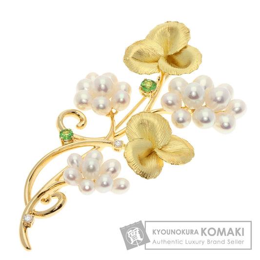 TASAKI   Brooch Freshwater Pearl Pearl Diamond K18 Yellow Gold Ladies
