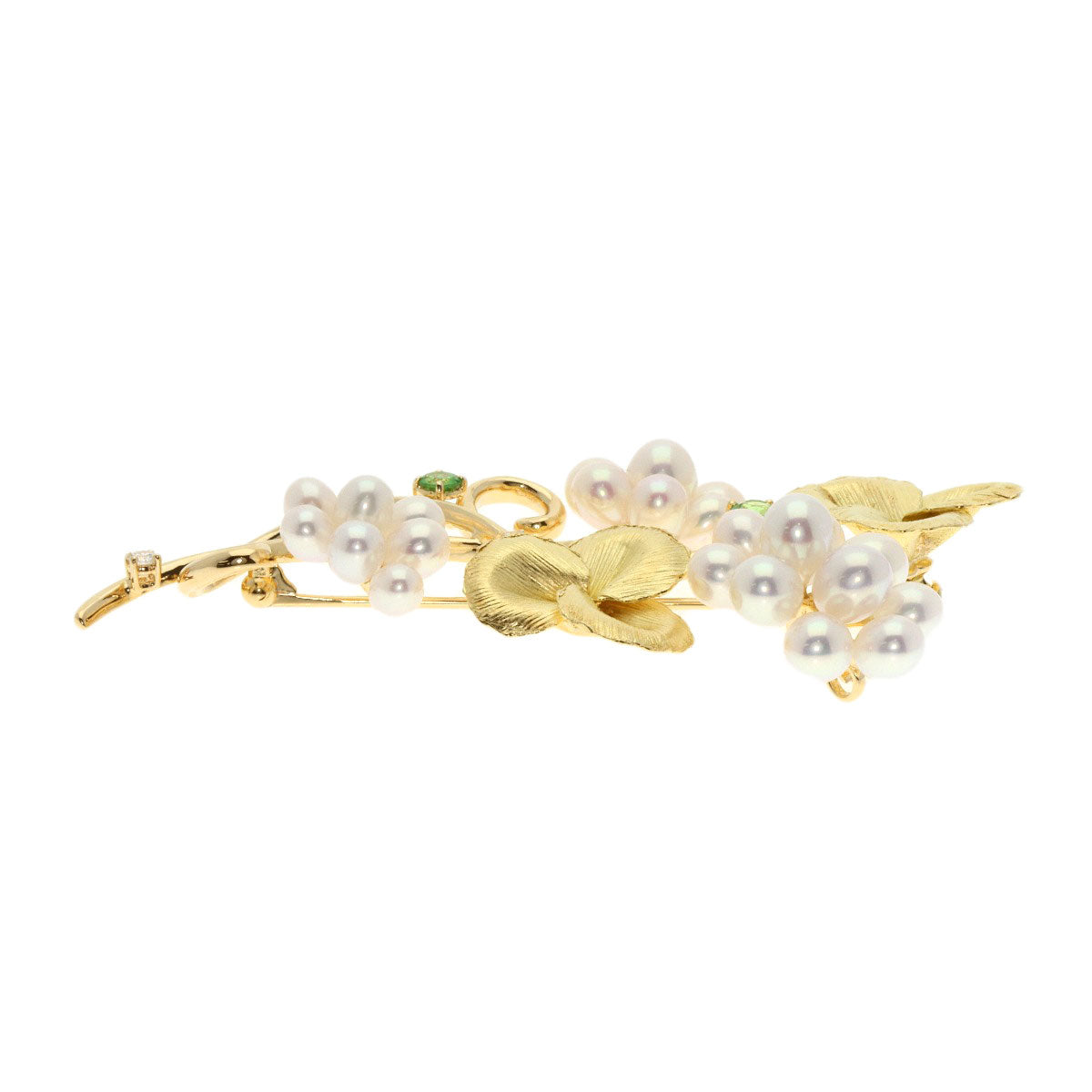 TASAKI   Brooch Freshwater Pearl Pearl Diamond K18 Yellow Gold Ladies