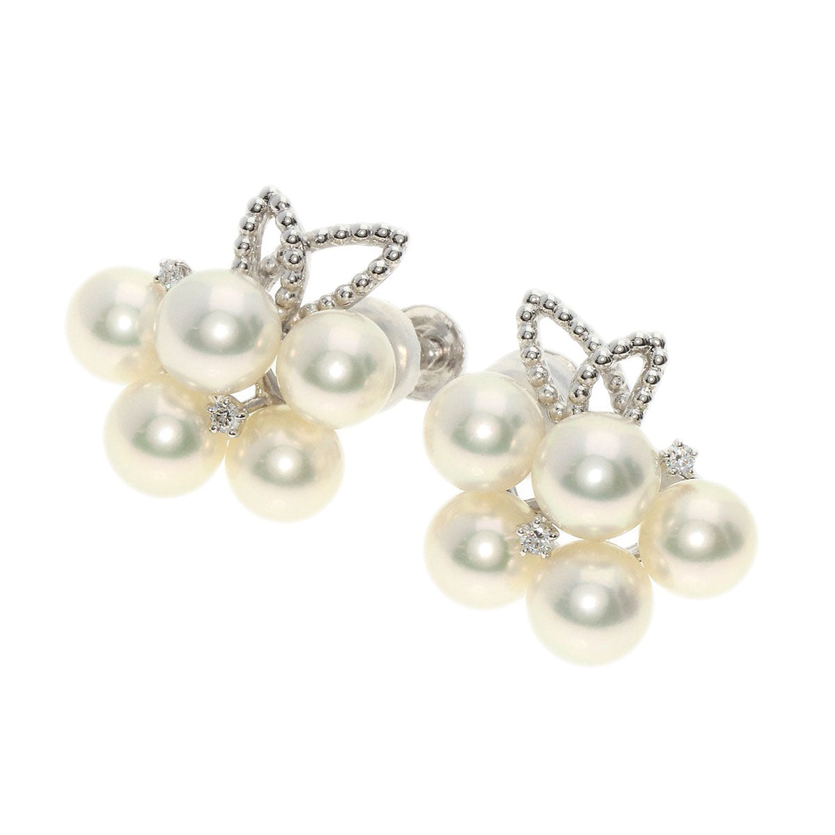 TASAKI Akoya Pearl Pearl Diamond Earring K18 White Gold Ladies [Used]