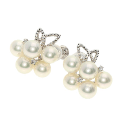 TASAKI Akoya Pearl Pearl Diamond Earring K18 White Gold Ladies [Used]