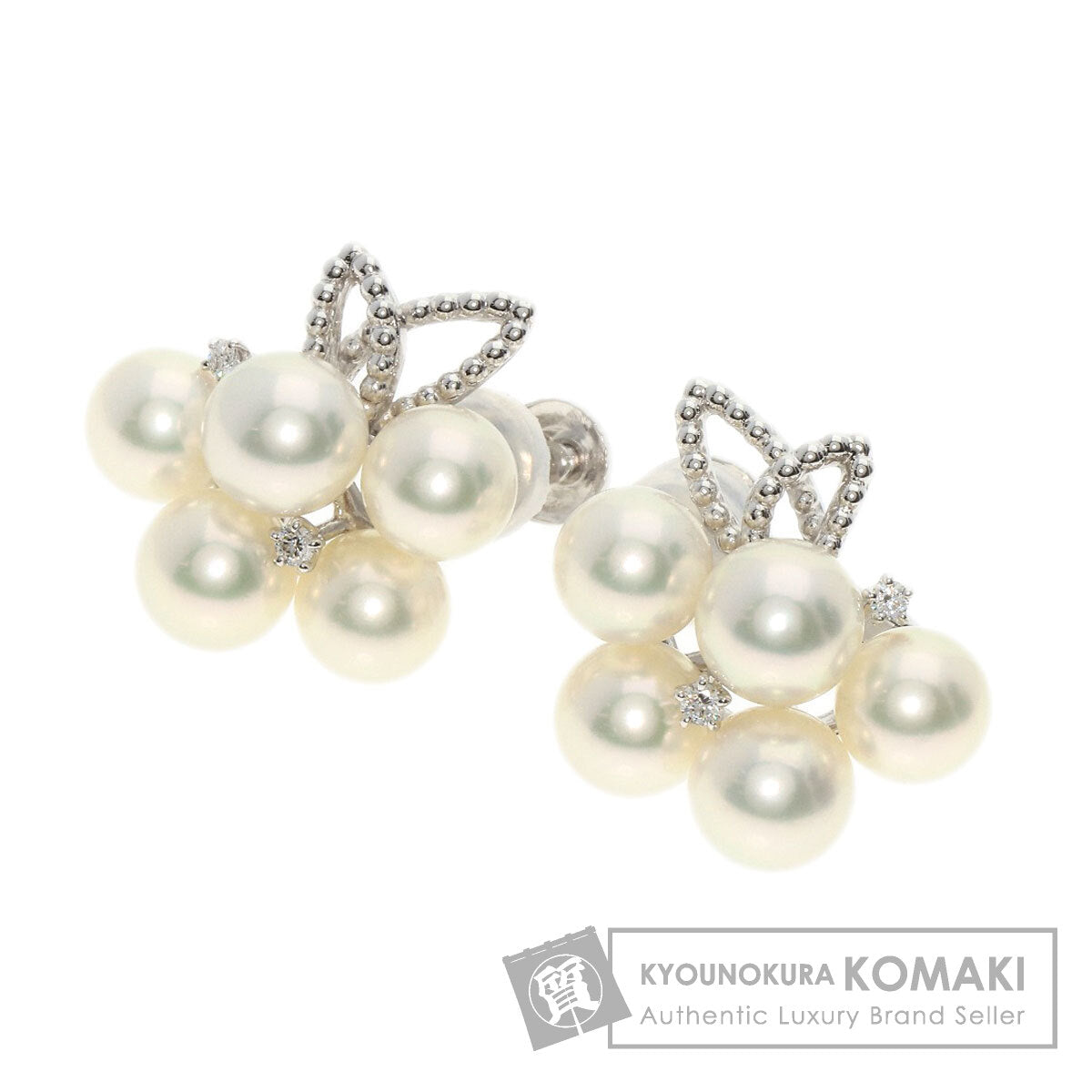 TASAKI Akoya Pearl Pearl Diamond Earring K18 White Gold Ladies [Used]