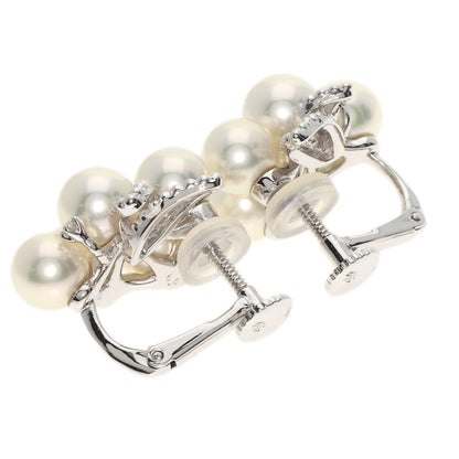 TASAKI Akoya Pearl Pearl Diamond Earring K18 White Gold Ladies [Used]