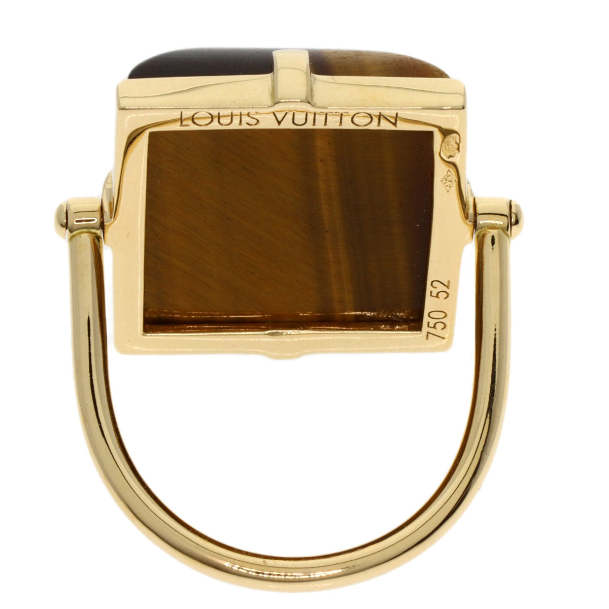 LOUIS VUITTON   Ring Tiger Eye #52 Manufacturer Complete K18 Yellow Gold Ladies