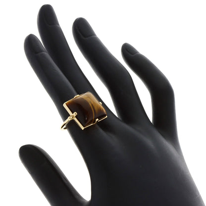 LOUIS VUITTON   Ring Tiger Eye #52 Manufacturer Complete K18 Yellow Gold Ladies