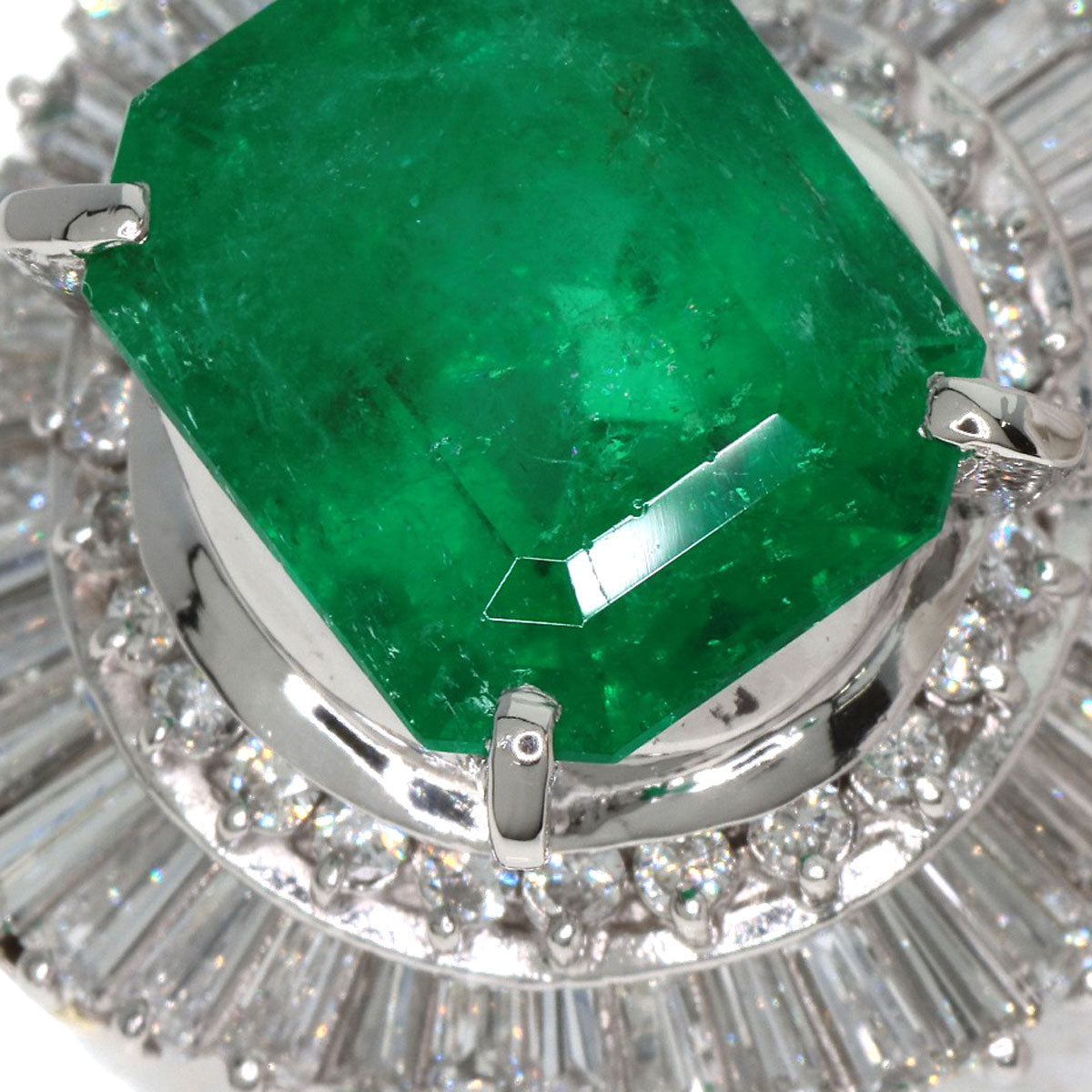 6.99ct Emerald Diamond Ring Platinum PT900  21.2g　Ladies