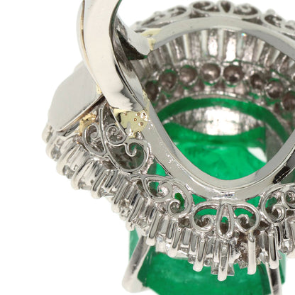 6.99ct Emerald Diamond Ring Platinum PT900  21.2g　Ladies